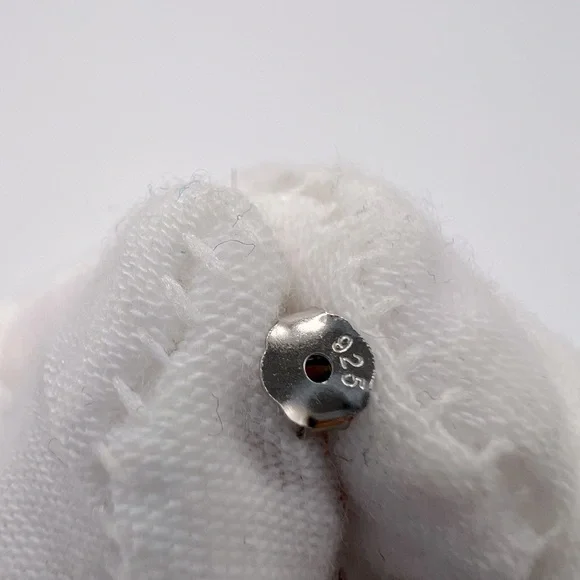 .925 Sterling Silver Crescent Moon Stud Earrings - Picture 12 of 12